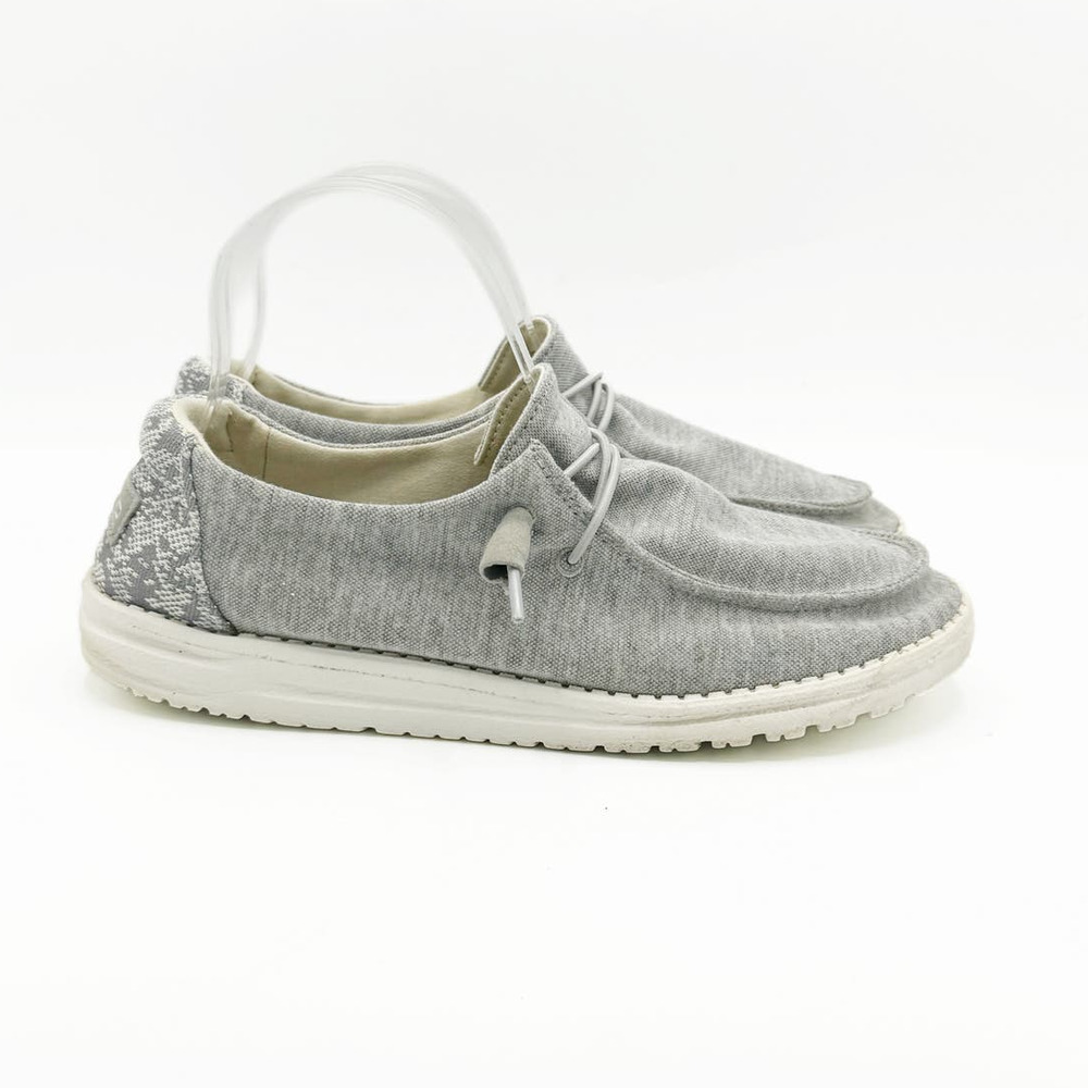 Hey Dude Women's Gray Canvas Casual Loafers